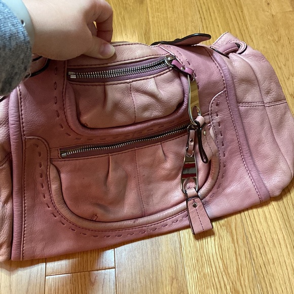 B MAKOWSKY Pink Genuine Leather Hand Bag Shoulder Satchel Bag Purse - Picture 4 of 10